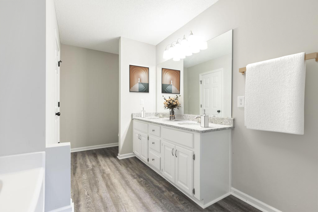 Primary bathroom with double vanity from a HomeSold GA listing
